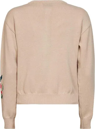 Max Mara Intarsia-Knit Floral Cardigan - Beige