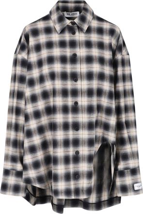 The Attico Classic Plaid Shirt with Asymmetrical Hem