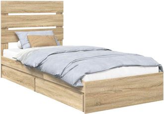 vidaXL Cama Con Almacenamiento Con Cabecera Roble Sonoma 90 X 200 Cm Vidaxl