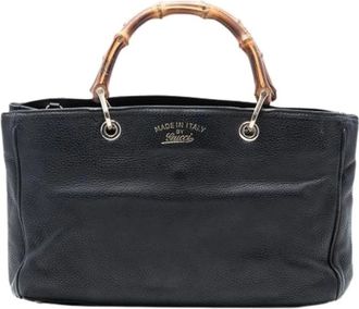 Gucci Pre-owned Handbags, female, Black, Size: ONE SIZE Pre-owned Vintage Leather Handbag