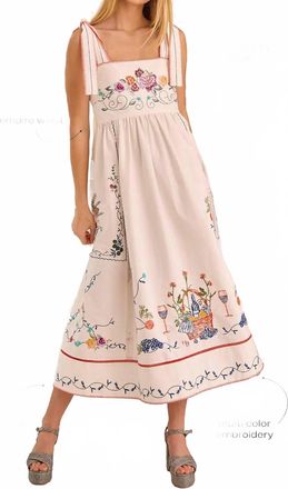 Hunter Bell Stefy Midi Dress In Multi Embroidery