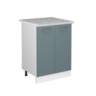 Vicco Mueble Bajo Universal R-line, Gris Azulado, 60 Cm Con Puertas, Con Encimera Vicco