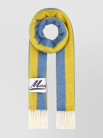 Marni embroidered wool blend scarf