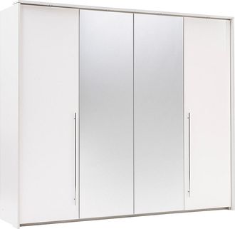 Vente-Unique Armario 2 puertas - Con espejo y LEDs - 255 cm - Blanco - INGINA