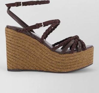 Jimmy Choo London leather platform espadrille sandals