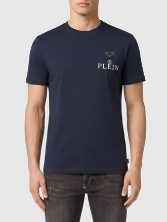 Philipp Plein T-shirt slim fit in cotone con logo Hexagon a contrasto