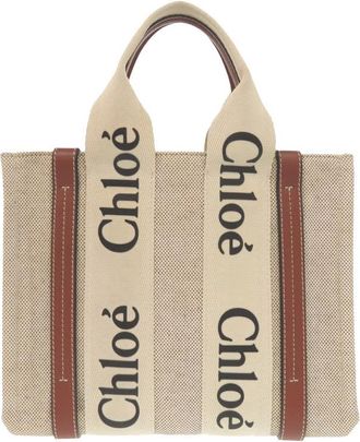 Chlo&eacute; Pre-owned Chloe Small Canvas Woody Tote Ladies BLDWMXH5X11L34UU