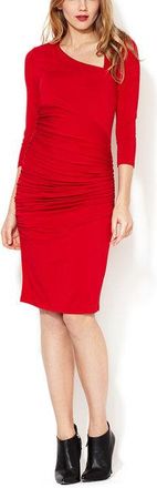 Catherine Malandrino Asymmetrical Ruched Bodycon Dress Size S