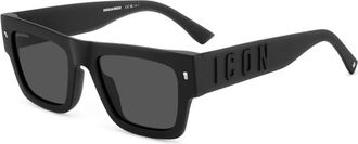 Dsquared2 Authentieke Icon Zonnebril - Premium Kwaliteit! - unisex - Zonnebrillen - Zwart - 55 MM - Accessoires