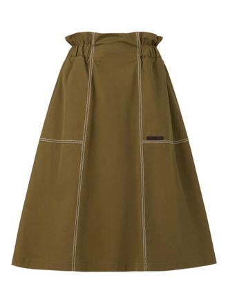 Marni contrast-stitching midi skirt - Green