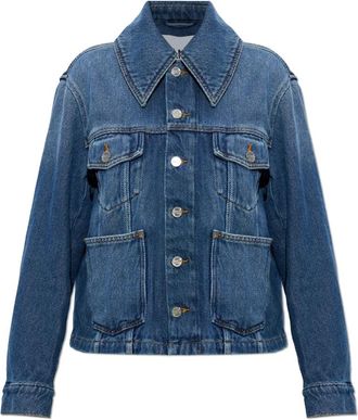 Ganni Denim Jas met Zakken - Dames - Spijkerjassen - Blauw - L - Denim - Jassen