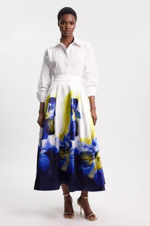 Karen Millen Womens Photographic Floral Twill Prom Skirt - Multicolour - Size 8 UK