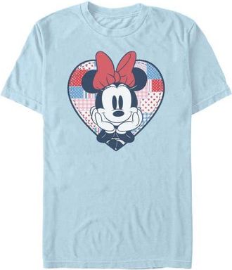 Minnie Mouse Mens Minnie Mouse Cute Patchwork Heart T Shirt in Light Blue at Nordstrom, Size Xxx-Large