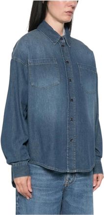 Frankie Shop Overhemden, Dames, Blauw, XS, Denim, Deira Denim Shirt