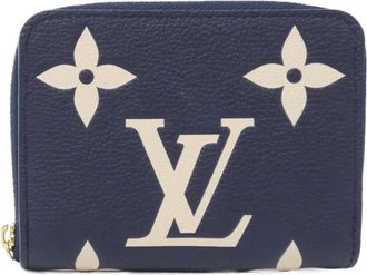Louis Vuitton Cream Navy Monogram Empreinte Coin Purse/Coin Case (Pre-Owned)