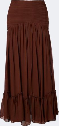 Jacques Wei Pleated chiffon maxi skirt