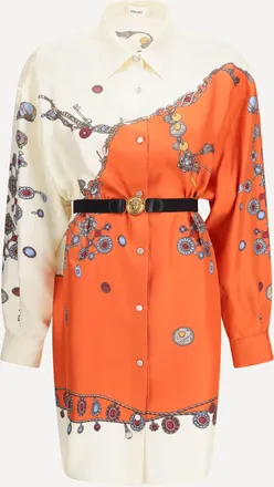 Versace Abito chemisier in seta stampata Woman 38