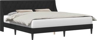 vidaXL Estructura De Cama Con Cabecera Negro 180 X 200 Cm Terciopelo Vidaxl
