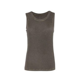 Uma Wang Sleeveless Tops, female, Brown, Size: S Ribbed Top