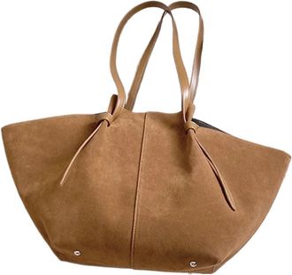 Generic Compatible For Retro Suede Large-Capacity Shoulder Bag Commuter Tote Simple(G)