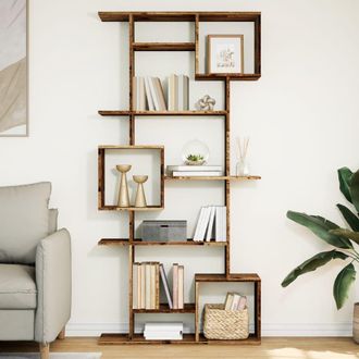 Berkfield Home Book Cabinet Old Wood 92x29x188 cm Engineered Wood in Brown | Size: 92 x 29 x 188 cm