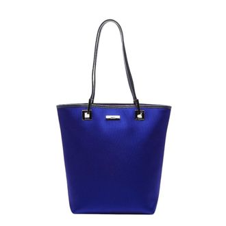 Gucci Blue Purple Satin Leather Handbag Tote Bag (Pre-Owned)