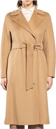 Max Mara Wikkeljas - Dames - Jas met riem - Beige - S - Wol - Jassen