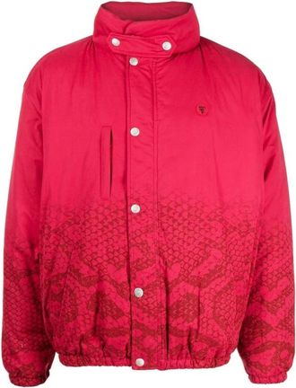 Icecream Winter Jackets, male, Pink, M, Red Snakeskin Padded Jacket