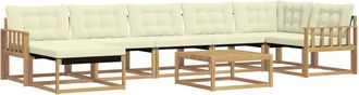 vidaXL Conjunto De Sof&aacute;s De Exterior 8 Uds. Blanco Y Crema Vidaxl