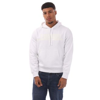 Diesel Mens S-Ginn 12-G Hoodie in White Cotton - Size X-Large