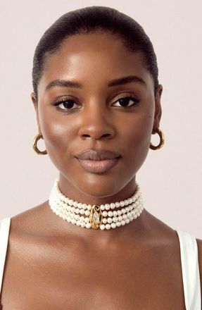 Ettika Freshwater Pearl Luxe Choker Necklace in Gold at Nordstrom