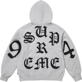 SUPREME SS26 Cut Out Zip Up Hooded Sweatshirt Heather Grey SUP-SS26-055-HETRGRY