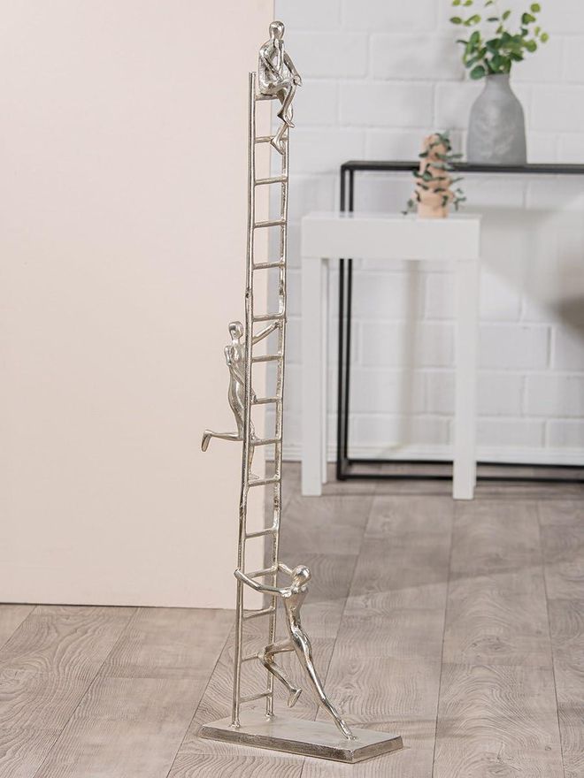 Gilde Deko große Figur Skulptur XXL - Silberne Dekofigur Skulptur aus Aluminium Farbe: Silber - Dekoration Wohnzimmer Geschenk Geburtstag Höhe 114 cm ab 111,90 €