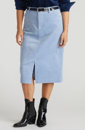 Universal Standard Corduroy Midi Skirt in Washed Rain at Nordstrom, Size 2Xl