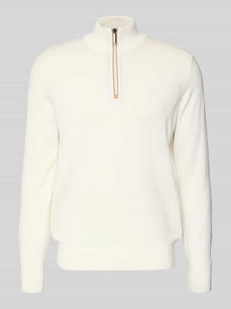 Bugatti Regular Fit Troyer aus reiner Baumwolle in Ecru, Größe XXXL