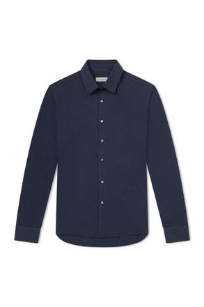 Canali Travel Slim-Fit Cutaway-Collar Stretch-Cotton Jersey Shirt