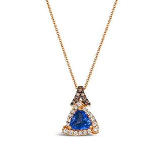 Le Vian Ladies Blueberry Tanzanite Necklaces set in 14K Strawberry Gold