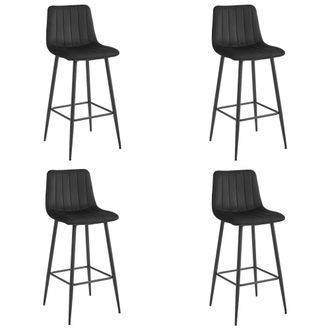 OEM Taburete Pozza - Terciopelo Negro / Patas Negras X 4
