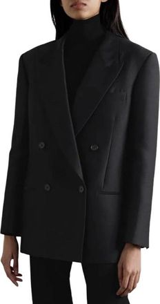The Row Black Wool/Silk Blend Sandon Blazer Size S