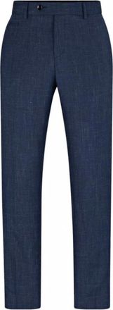 HUGO BOSS Slim-fit Broeken - Heren - Nette broeken - Blauw - L - Wol - Broeken