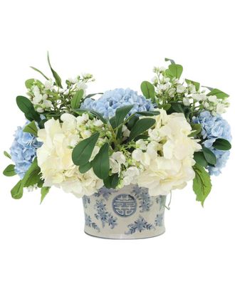 Creative Displays Inc. Handmade Faux Mixed Hydrangeas & Buds In Decorative Vase