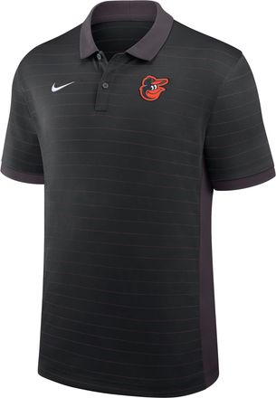 Nike Baltimore Orioles Authentic Collection Striped Victory Nike Mens Dri-FIT MLB Polo in Black | 03BG0GJ6OLE-P81