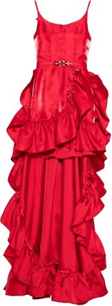 Miau by Clara Rotescu Abito con ruches - Rosso