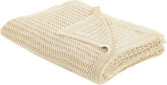 Beliani Beliani - Bedspread Decorative Throw Bedding Cotton 150 x 200 cm Beige Ilen