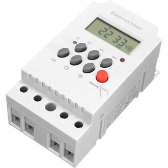 OEM Temporizador Digital Programable Ac 220v 25a Para Montaje En Carril Din, Controlador Electr&oacute;nico Con Pantalla Lcd Y Reloj - Blanco - Crezuo