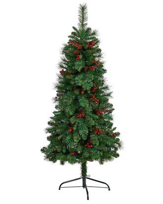 Nearly Natural 5Ft. Flat Back Montreal Mountain Pine Artificial Christmas Tree