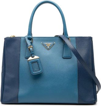 Prada 2010-2025 Medium Bicolor Saffiano Lux Galleria Double Zip satchel - women - Leather - One Size - Blue