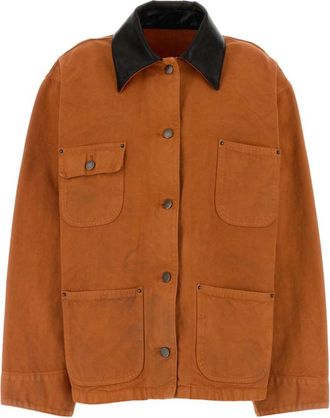 Prada Orange Shirt Collar Jacket