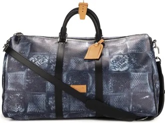 Louis Vuitton Pre-owned Womens Ltd. Ed. Salt Keepall Bandouliere 5 Travel Bag - Blue - One Size