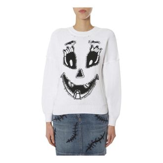 Moschino Maglia Knit Jaquard Ghost - female - Moschino - Round-neck Knitwear - White - XS - Knitwear